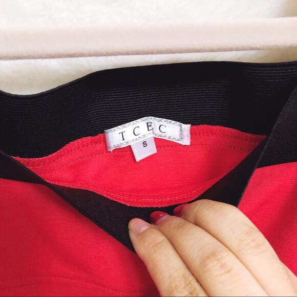 TCEC Red Pink & Black Mini Pencil Skirt - Picture 6 of 6